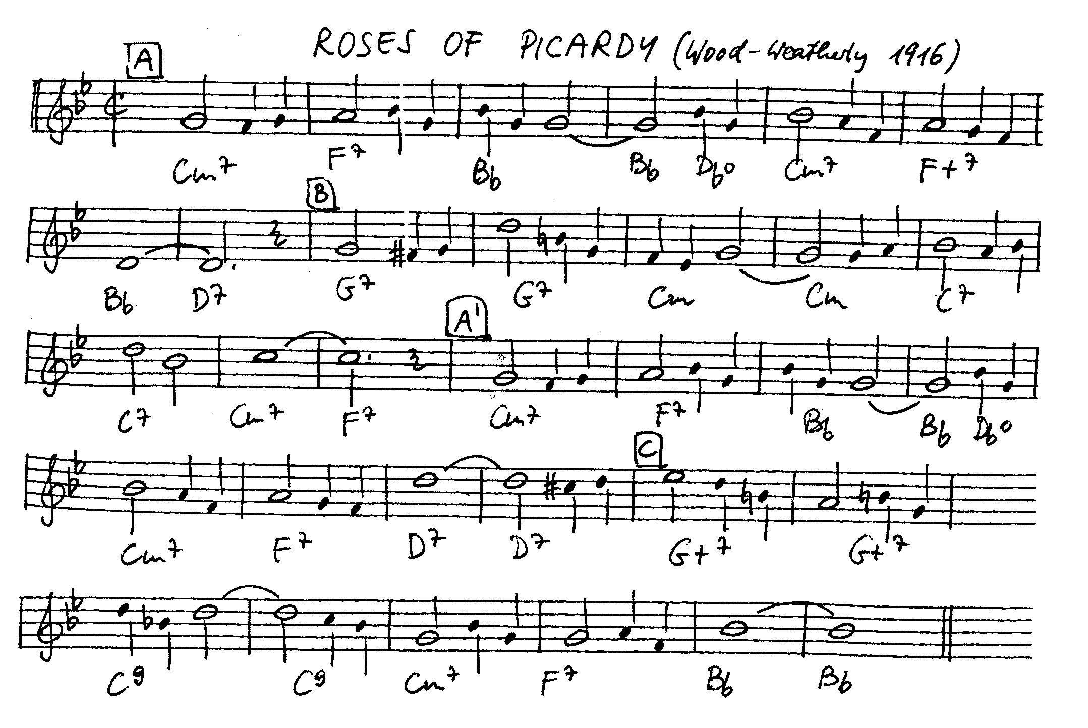 roses of picardy leadsheet – book us for your next 20s or gatsby event